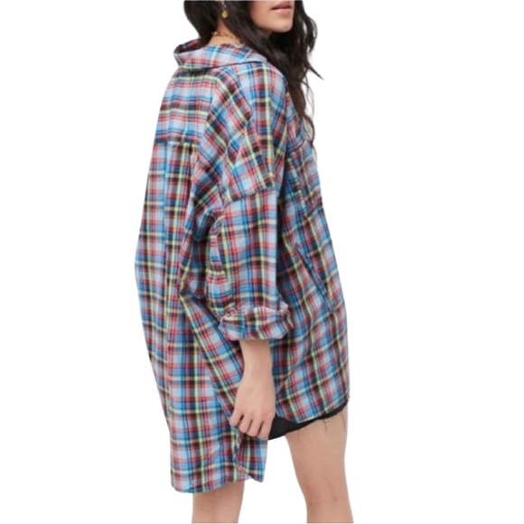 Urban Outfitters Tops - Urban Oufitters Slouchy Plaid Seersucker Shirt S Oversized Multicolored